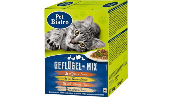 Bild 1 von Pet Bistro Katzennassfutter - Variationen in Sauce Geflügel-Mix 12 Beutel