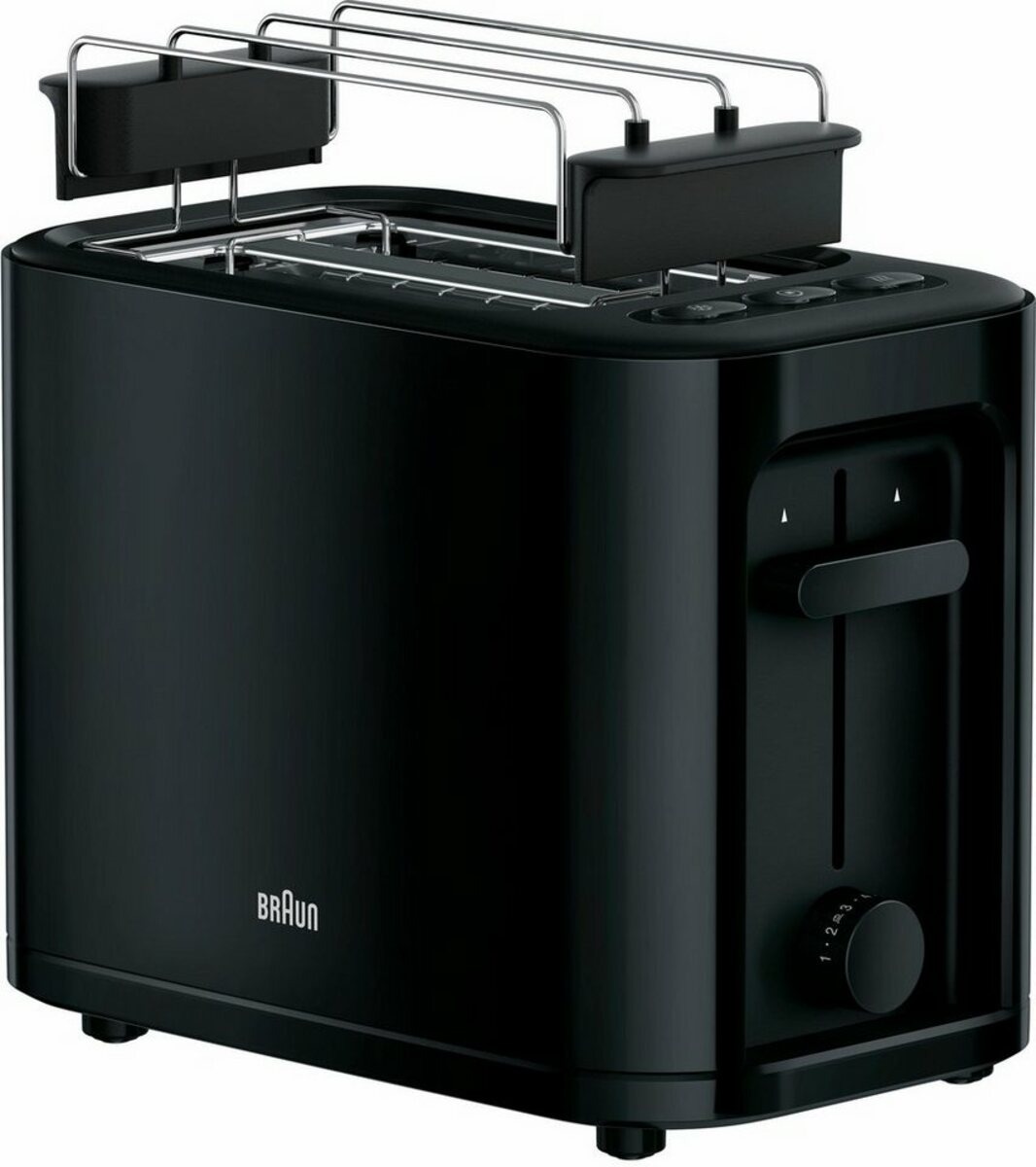 Bild 1 von Braun Toaster HT 3010 BK, 2 kurze Schlitze, für 2 Scheiben, 1000 W