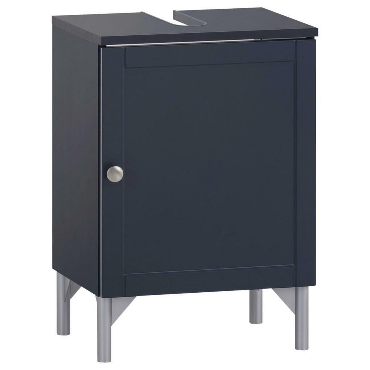 Bild 1 von Stylife Waschbeckenunterschrank Jesper, Silber, Dunkelblau, Metall, 40.3x58.5x32 cm, Made in Germany, Zusatzausstattung erhältlich, stehend, Typenauswahl, Badezimmer, Badezimmerschränke, Waschbecke