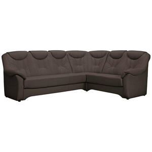 Livetastic Eckschlafsofa, Dunkelbraun, Textil, Uni, 6-Sitzer, 258x208 cm, seitenverkehrt erhältlich, Schlafen auf Sitzhöhe, Rücken echt, Armteil links, rechts, Wohnzimmer, Sofas & Couches, Wohnlan