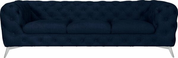 Bild 1 von Leonique Chesterfield-Sofa Glynis, aufwändige Knopfheftung, moderne Chesterfield Optik, Fußfarbe wählbar, Blau