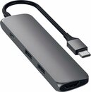 Bild 1 von Satechi Type-C Slim Multi-Port 4K Pass-through Adapter zu HDMI, USB 3.0 Typ A, USB Typ C, 12 cm