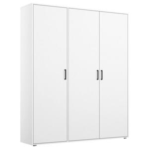 Mid.you Drehtürenschrank, Weiß, Kunststoff, 4 Fächer, 140x194x53 cm, Blauer Engel, BQ - Bündnis für Qualität, Made in Germany, Schlafzimmer, Kleiderschränke, 3- türige Kleiderschränke