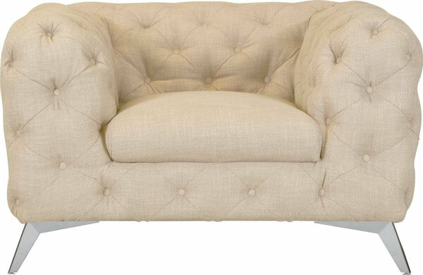 Bild 1 von Leonique Chesterfield-Sessel Glynis, aufwändige Knopfheftung, moderne Chesterfield Optik, Fußfarbe wählbar, Beige