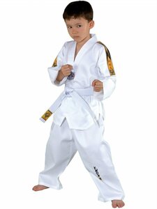 KWON Taekwondoanzug »Tiger Taekwondo Anzug mit Gürtel Hose und Jacke Club Line Schulterstreifen« (3-teilig, komplett), Kinder, Jugendlich, Erwachsene, Größen: 90 - 180 cm, weiß