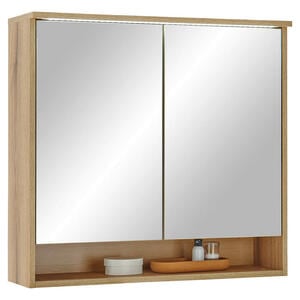 Mid.you Spiegelschrank, Eiche, Glas, 1 Fächer, 80x75x23 cm, Made in EU, Badezimmer, Badmöbelsets & -serien, Badmöbel-Serien