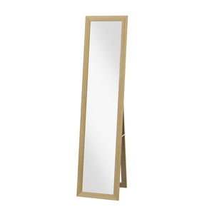HOMCOM Standspiegel, Ganzkörperspiegel mit Ständer, freistehender Wandspiegel, Ankleidespiegel, Garderobenspiegel für Schlafzimmer, Flur, Alu, Eiche, 37 x 157 cm