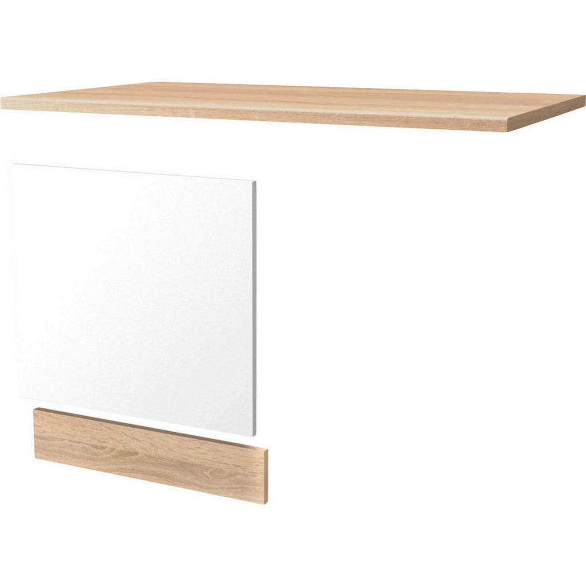 Bild 1 von FlexWell Geschirrspülerblende, Weiß, Sonoma Eiche, 110x85x60 cm, Made in Germany, Küchen, Küchenmöbel, Küchenschränke, Geräteumbauschränke