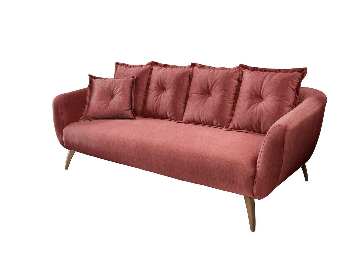 Bild 1 von 3-Sitzer-Sofa Baggio Koralle Velours, Koralle