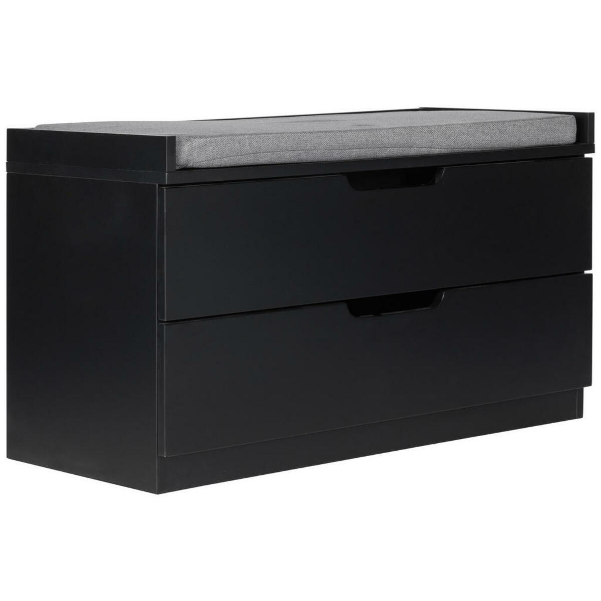 Bild 1 von Mid.you Garderobenbank, Grau, Schwarz, Textil, 1-Sitzer, 2 Schubladen, Füllung: Schaumstoff, 80x44.5x35.5 cm, Garderobe, Garderobenbänke
