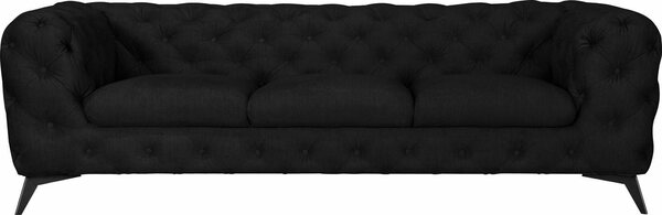 Bild 1 von Leonique Chesterfield-Sofa Glynis, aufwändige Knopfheftung, moderne Chesterfield Optik, Fußfarbe wählbar, Schwarz