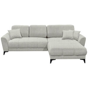 Carryhome Ecksofa, Creme, Textil, 3-Sitzer, Füllung: Schaumstoffflocken,Schaumstoffflocken, seitenverkehrt montierbar, L-Form, 281x189 cm, Liegefunktion, Schlafen auf Sitzhöhe, Rücken echt, Wohnzi