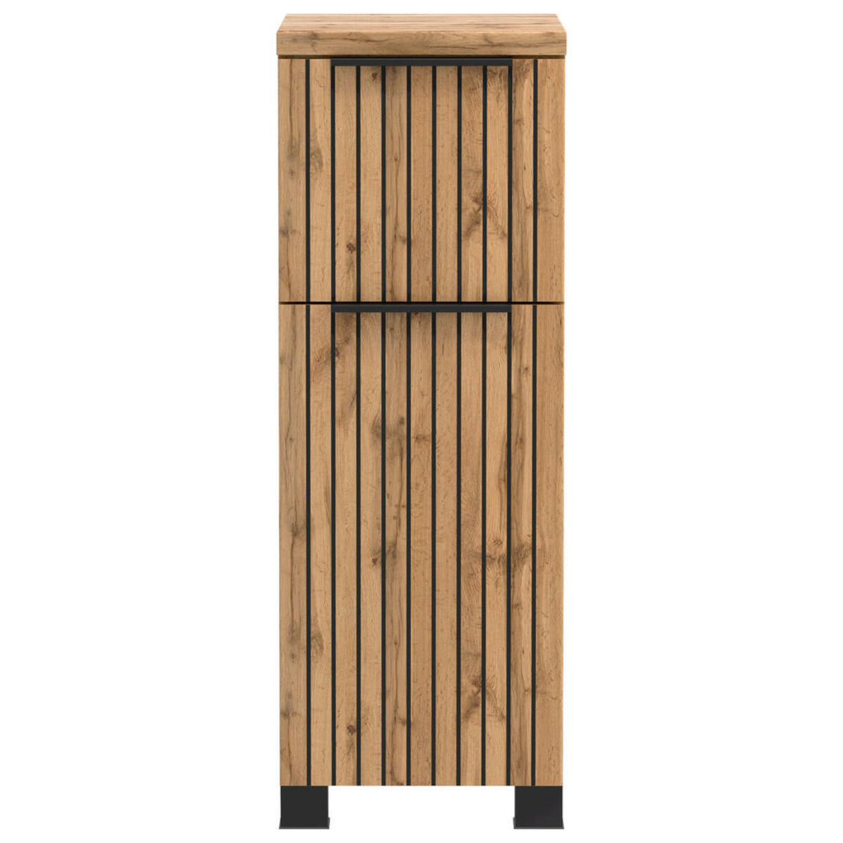 Bild 1 von Mid.you Unterschrank, Schwarz, Eiche Wotan, Metall, 1 Schubladen, 30x79x35 cm, stehend, hängend, Badezimmer, Badmöbelsets & -serien, Badmöbel-Serien