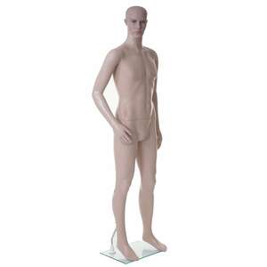 Schaufensterpuppe MCW-E37, männlich Mann Schaufensterfigur Puppe Mannequin Schneiderpuppe, lebensgroß beweglich 185cm