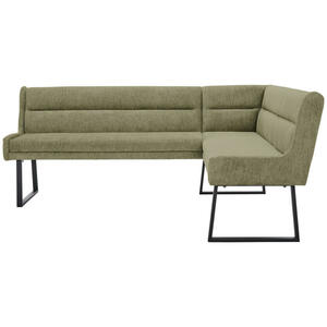 Novel Eckbank, Grün, Schwarz, Metall, Textil, 4-Sitzer, Eckteil, L-Form, Ottomane links, 217x159 cm, Stoffauswahl, Typenauswahl, mit Rückenlehne, in verschiedenen Größen erhältlich, Esszimmer, B