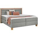 Bild 1 von Carryhome Boxbett, Hellblau, Eiche Artisan, Textil, Eiche, massiv, H2, Höhe ca. 18 cm, 160x200 cm, Topper durchgehend, in verschiedenen Größen erhältlich, Schlafzimmer, Betten, Doppelbetten