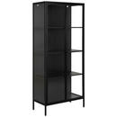 Bild 1 von Vitrine, Schwarz, Metall, 4 Fächer, 80x180x40 cm, Reach, stehend, Esszimmer, Vitrinen