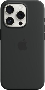 Silikon Case mit MagSafe für iPhone 15 Pro schwarz