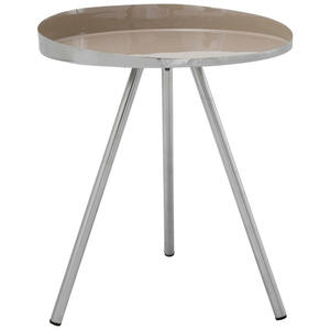 Mid.you Beistelltisch, Taupe, Silber, Metall, rund, Rundrohr, 41x47x41 cm, Wohnzimmer, Wohnzimmertische, Beistelltische