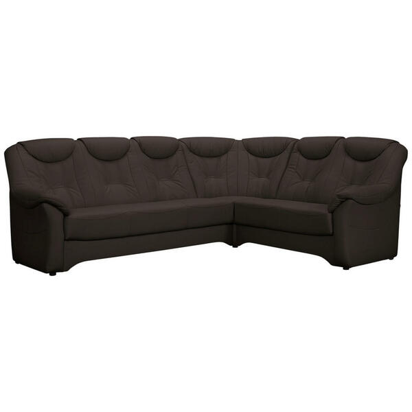 Bild 1 von Livetastic Eckschlafsofa, Dunkelbraun, Leder, Echtleder, Rindleder, Uni, 6-Sitzer, 258x208 cm, seitenverkehrt erhältlich, Schlafen auf Sitzhöhe, Rücken echt, Armteil links, rechts, Wohnzimmer, Sof