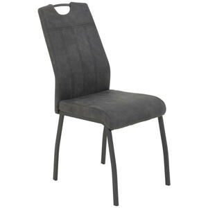 Mid.you Stuhl-Set, Anthrazit, Metall, Textil, Füllung: Schaumstoff, Rundrohr, 44x96x64 cm, Stoffauswahl, Typenauswahl, mit Griff, Esszimmer, Stühle, Esszimmerstühle