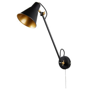 Wandleuchte Swing Arm, Schwarz, Metall, 39 cm, Lampen & Leuchten, Leuchtenserien