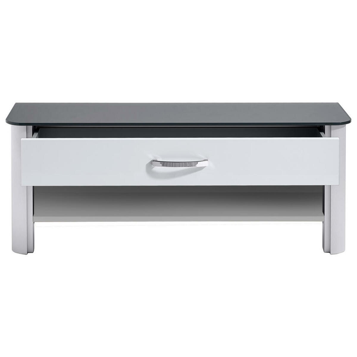 Bild 1 von Moderano Garderobenbank, Alu, Weiß Hochglanz, Metall, 2-Sitzer, 1 Schubladen, 117x46x34 cm, Typenauswahl, in verschiedenen Größen erhältlich, Garderobe, Garderobenbänke