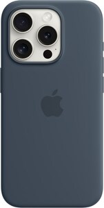 Silikon Case mit MagSafe für iPhone 15 Pro sturmblau