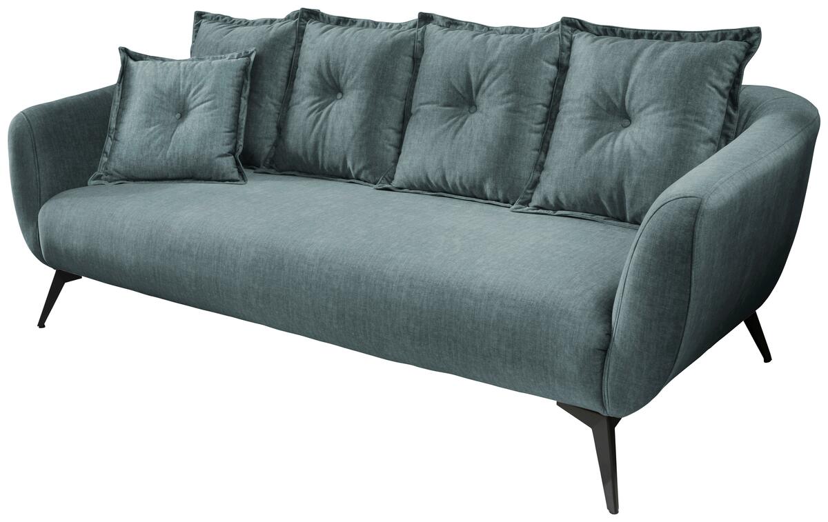 Bild 1 von 3-Sitzer-Sofa Baggio Blau Velours, Dunkelblau, Dunkelgrün