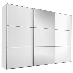 Moderano Schwebetürenschrank, Weiß, Metall, 6 Fächer, 2 Schubladen, 249x222x68 cm, Goldenes M, BQ - Bündnis für Qualität, Made in Germany, Typenauswahl, Beimöbel erhältlich, umfangreiches Zub