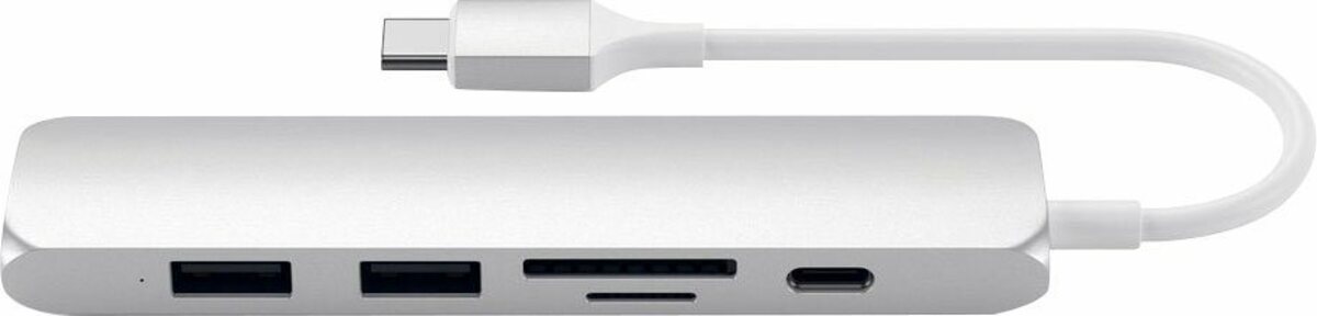 Bild 1 von Satechi Type-C Slim Multi-Port V2 Adapter zu HDMI, MicroSD-Card, SD-Card, USB 3.0, USB Typ C, 12 cm