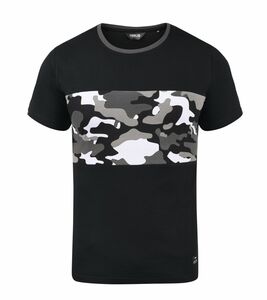 !SOLID SDCallux Herren Sommer-Shirt stylisches T-Shirt mit Camouflage Color-Block 21300024 7990005 Schwarz