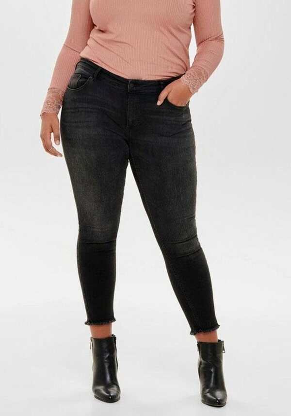 Bild 1 von ONLY CARMAKOMA Skinny-fit-Jeans CARWILLY REG SK ANK JNS in washed-out Optik