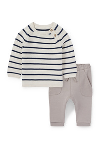 C&A Baby-Outfit-2 teilig, Grau, Größe: 50