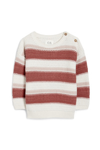 C&A Baby-Pullover-gestreift, Weiß, Größe: 62