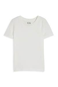 C&A Herz-Kurzarmshirt, Weiß, Größe: 92