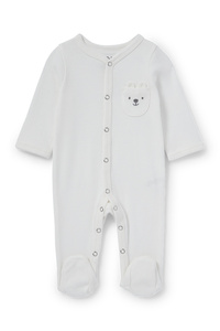 C&A Bärchen-Baby-Schlafanzug, Weiß, Größe: 50