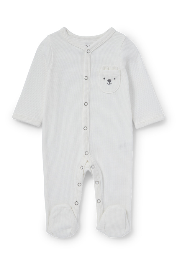 Bild 1 von C&A Bärchen-Baby-Schlafanzug, Weiß, Größe: 50