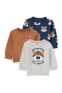 C&A Multipack 3er-Tiger-Baby-Sweatshirt, Beige, Größe: 62