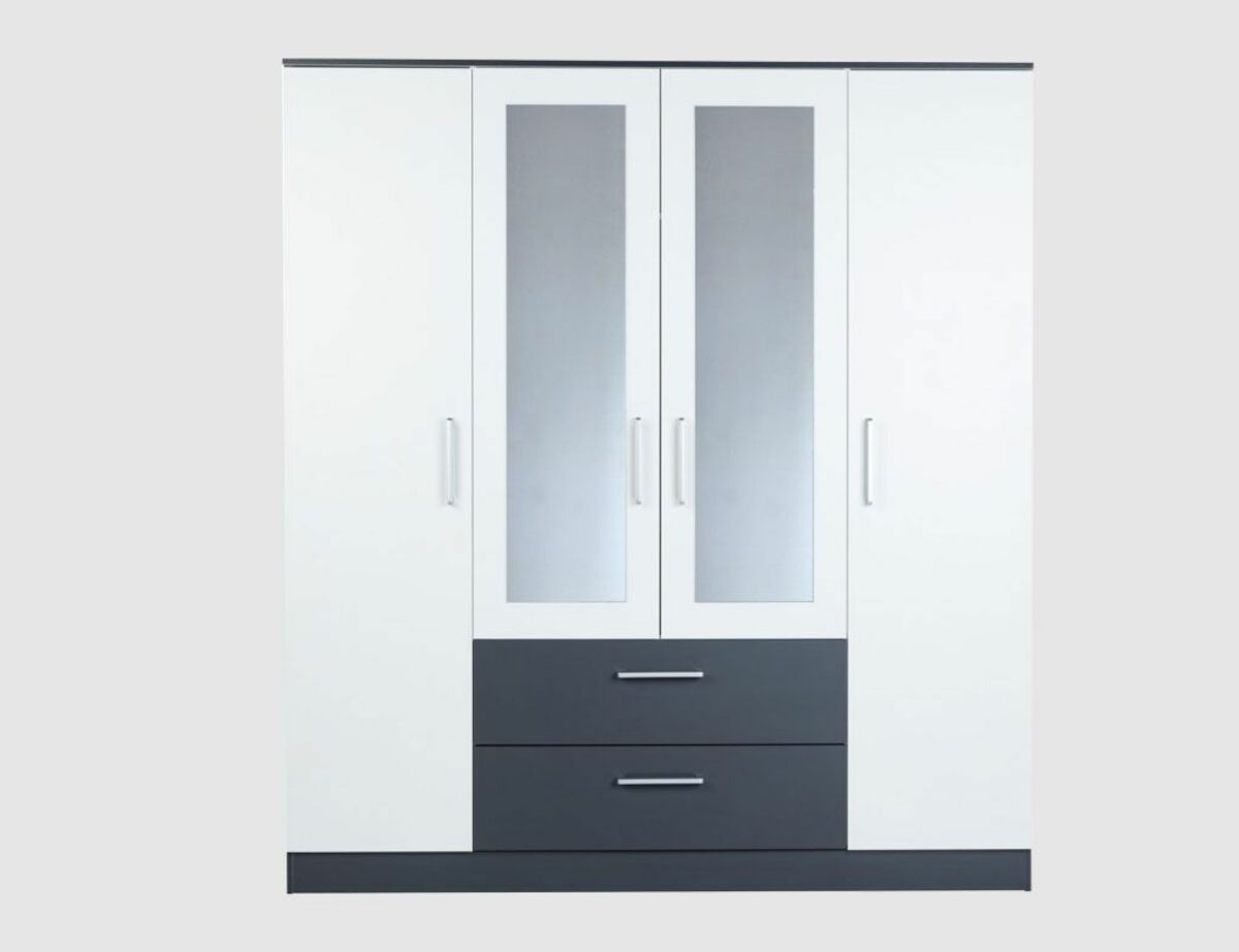 Bild 1 von Schrank Weiß, Anthrazit 4-trg