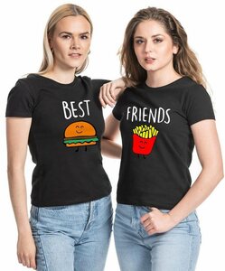 Couples Shop T-Shirt »Burger & Pommes Best Friends Damen T-Shirt« mit lustigem Print