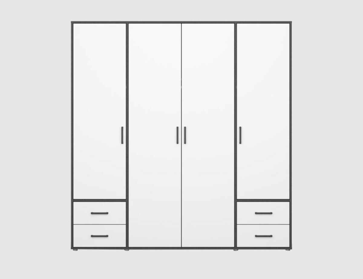Bild 1 von Schrank Weiß, Grau 4-trg