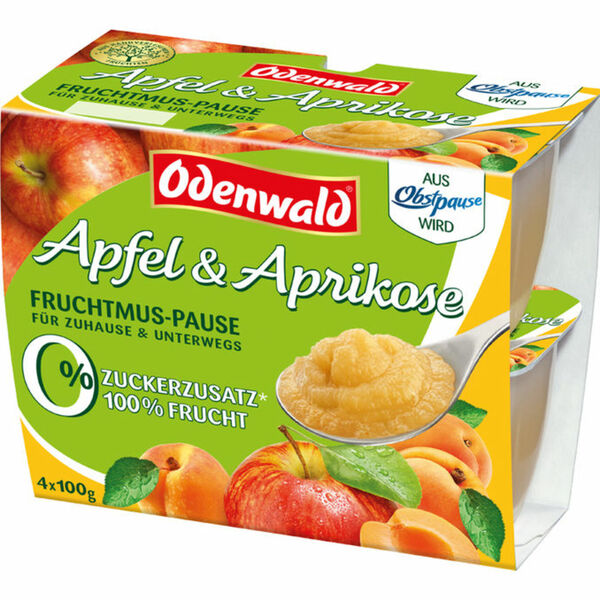 Bild 1 von Odenwald Fruchtmus Apfel & Aprikose, 4er Pack