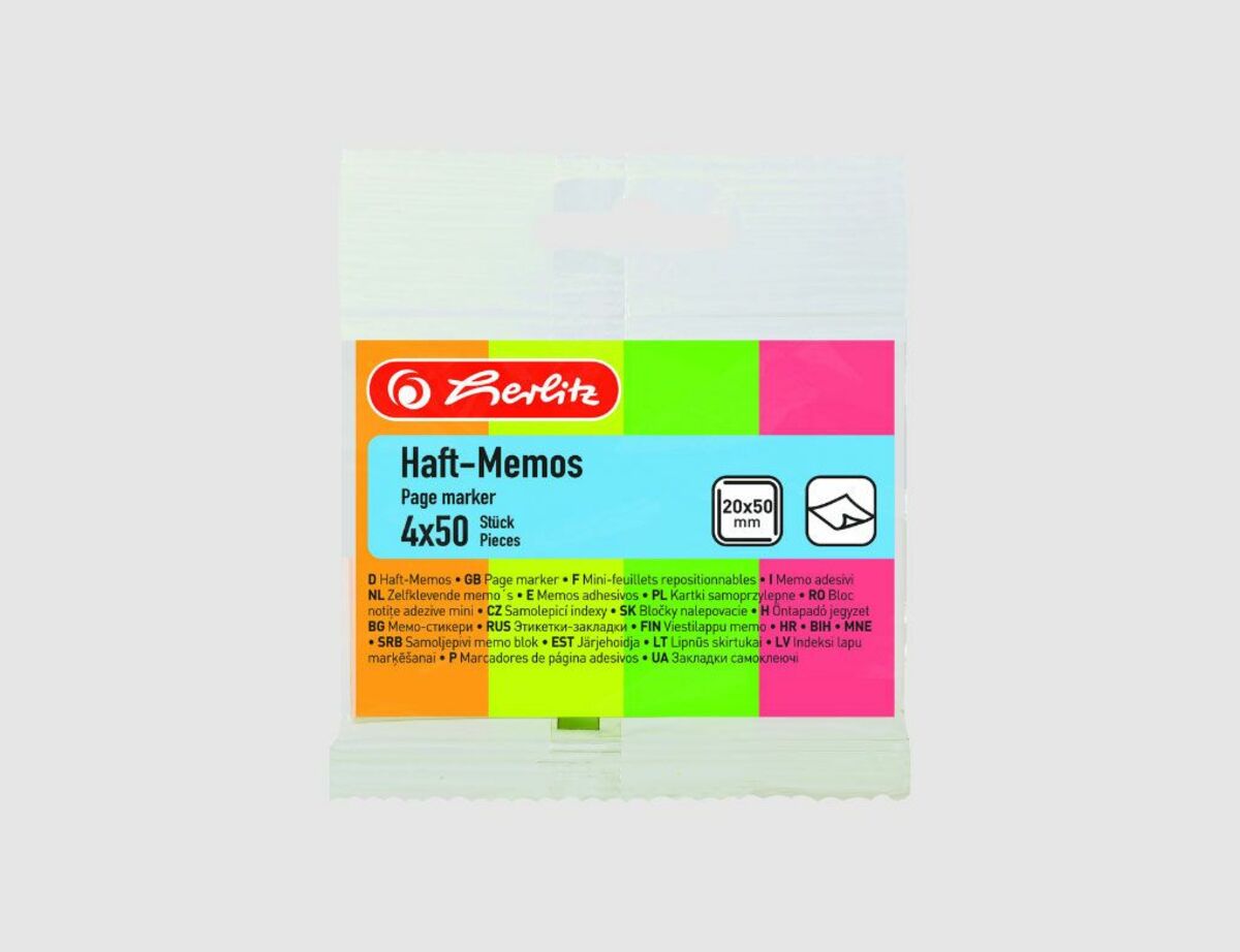 Bild 1 von Herlitz Haft-Memos 4 x 50 Neon