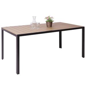 Gartentisch MCW-F90, Tisch Bistrotisch, WPC-Tischplatte 160x90cm ~ hellbraun