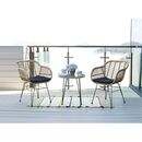 Bild 1 von Poly-Rattan Garnitur MCW-G17, Balkon-Set Gartengarnitur Sitzgruppe Stuhl, Seil ~ naturfarben, Kissen anthrazit