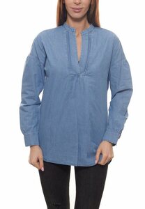 seidensticker Blusentop »Seidensticker Bluse schicke Damen Sommer-Tunika Shirt Freizeit-Bluse in Jeansoptik Blau«