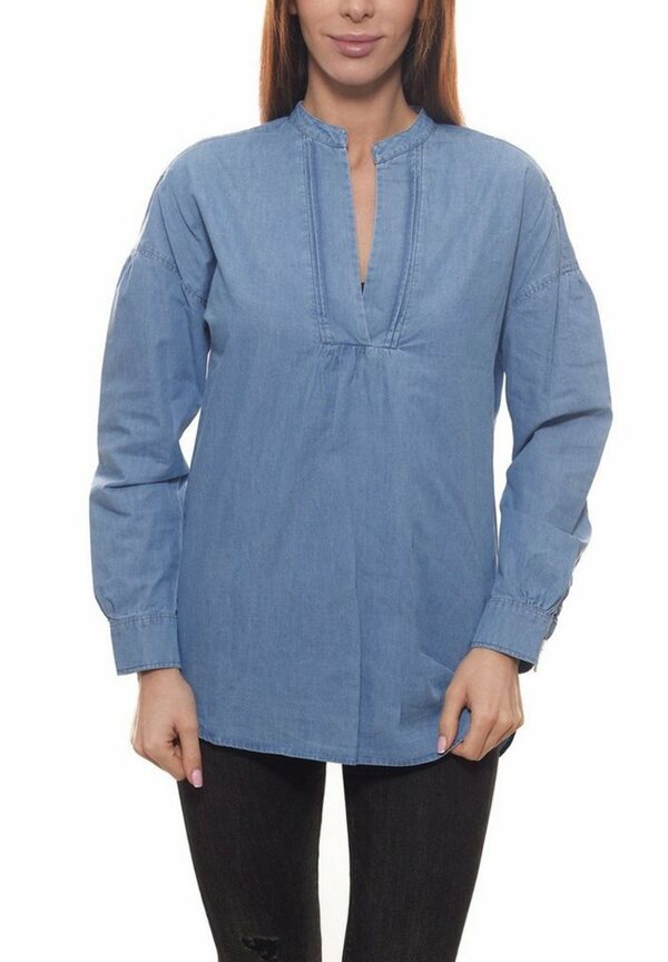 Bild 1 von seidensticker Blusentop »Seidensticker Bluse schicke Damen Sommer-Tunika Shirt Freizeit-Bluse in Jeansoptik Blau«