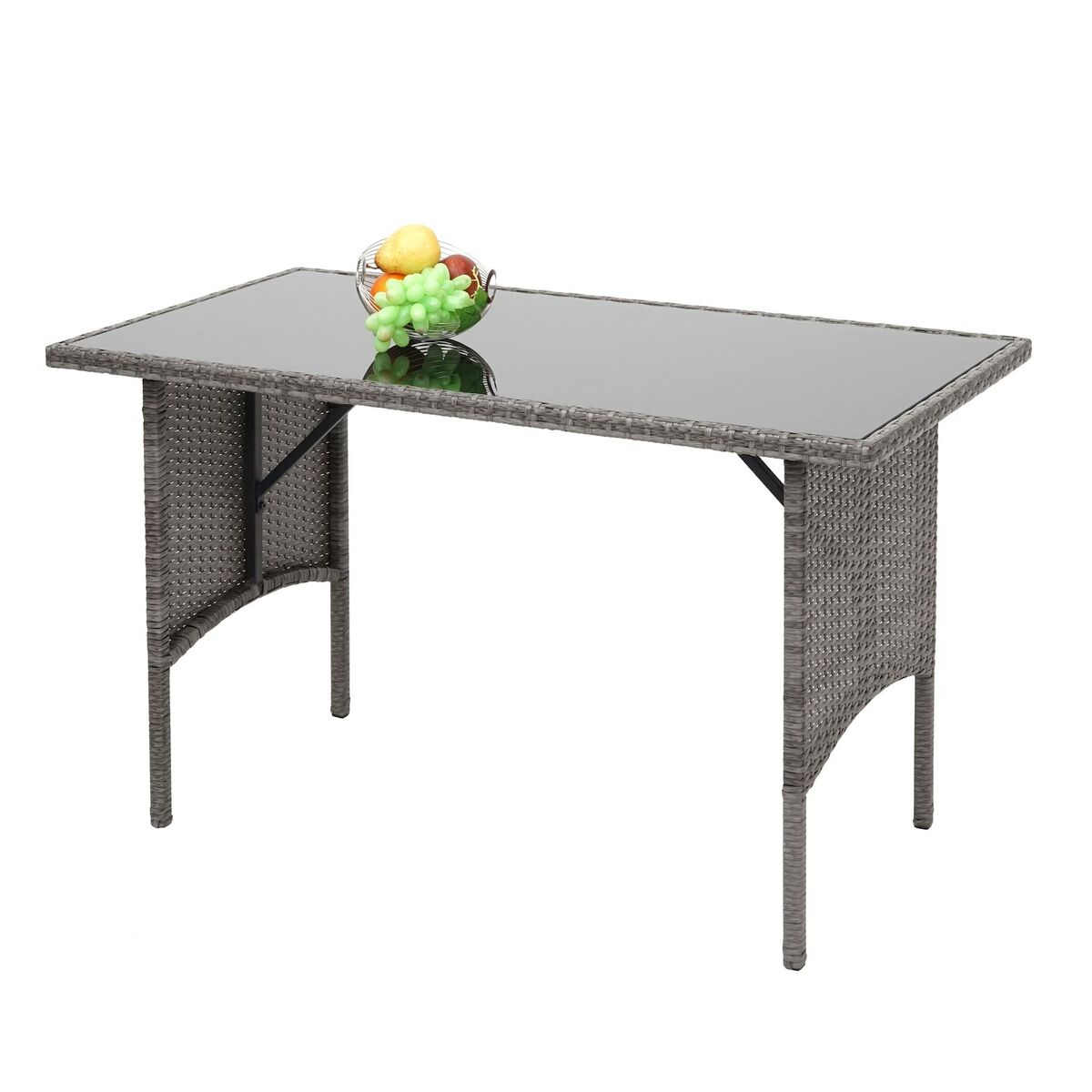 Bild 1 von Poly-Rattan Esstisch MCW-G16, Esszimmertisch Gartentisch Tisch, Gastronomie 112x60cm ~ grau