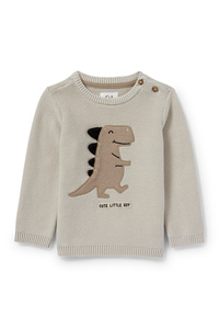 C&A Dino-Baby-Pullover, Beige, Größe: 62
